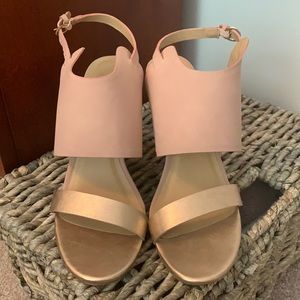Light pink and rose gold wedges size 8.5